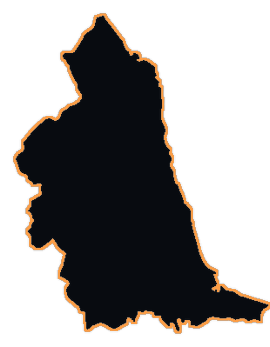 North East England coverage silhouette